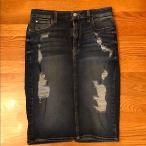 Guess distressed denim skirt